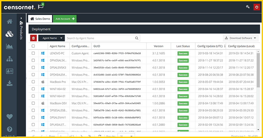 Screenshot Yellow Web Deployment